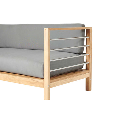 SoHo Teak Outdoor Sectional Right Sofa with Sunbrella® Charcoal Cushion