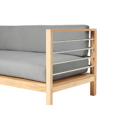 SoHo Teak Outdoor Sectional Right Sofa with Sunbrella® Charcoal Cushion
