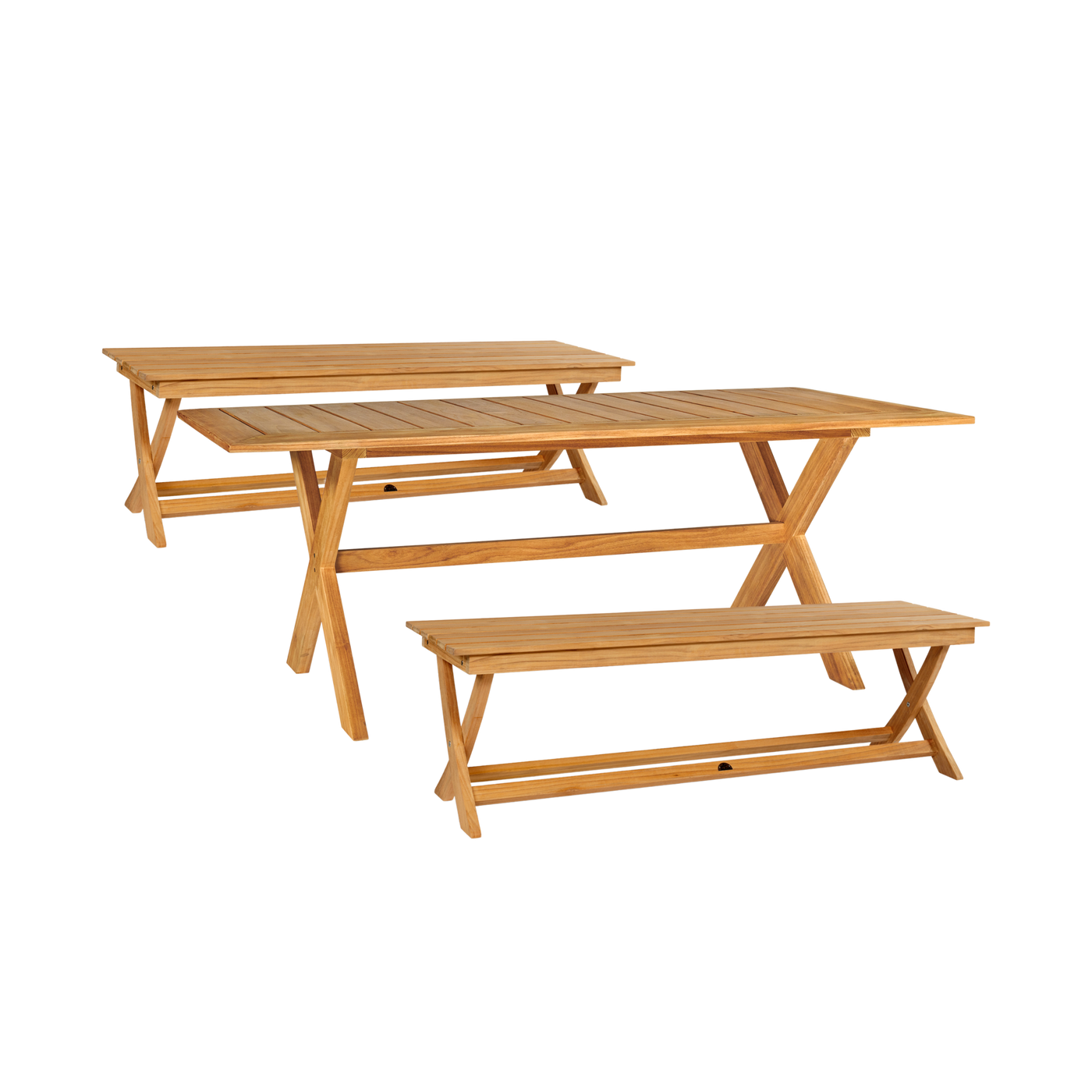 Picnic 3-Person Teak Outdoor Bench