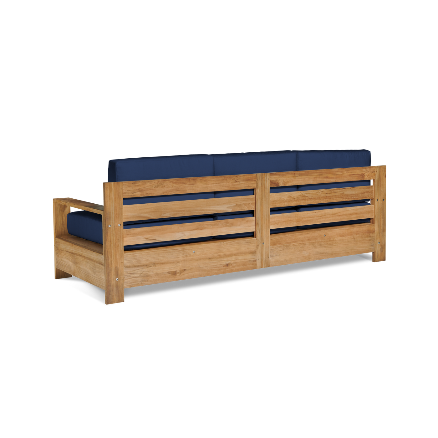 Qube 3-Person Teak Outdoor Sofa with Sunbrella® Canvas Cushion