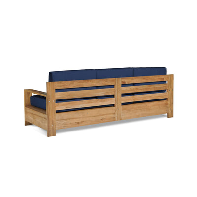 Qube 3-Person Teak Outdoor Sofa with Sunbrella® Canvas Cushion