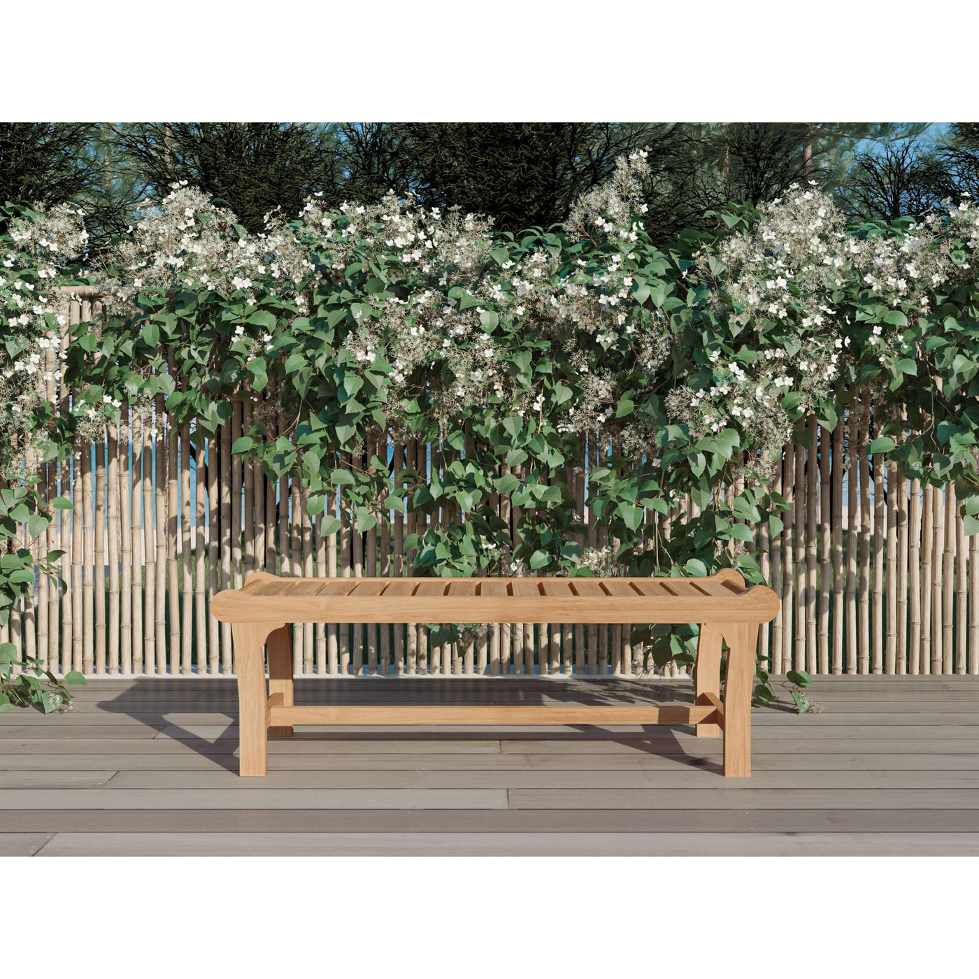 Park 2-Person Teak Outdoor Backless Bench
