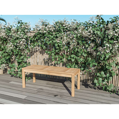Dane 2-Person Teak Outdoor Backless Bench