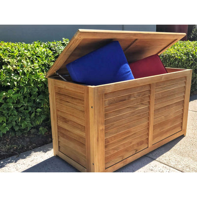 Poolside Teak Outdoor Storage Cushion Box