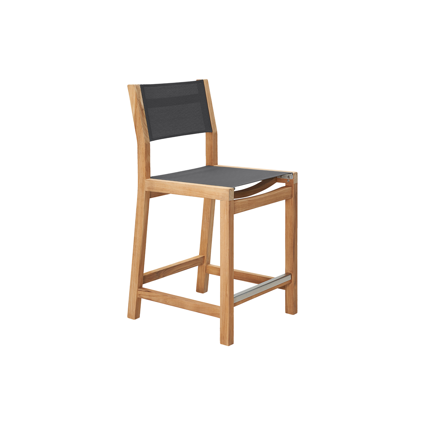 Pearl Teak Outdoor Counter Height Dining Chair in Black