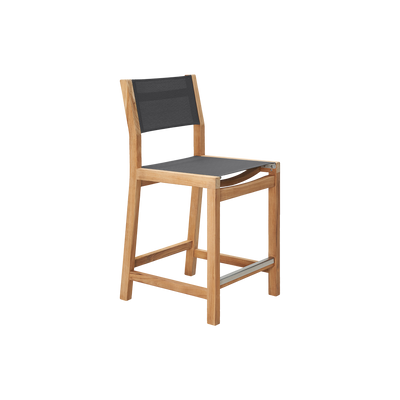Pearl Teak Outdoor Counter Height Dining Chair in Black
