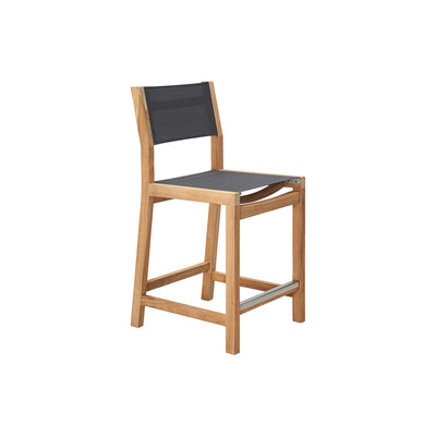 Pearl Teak Outdoor Counter Height Dining Chair in Black