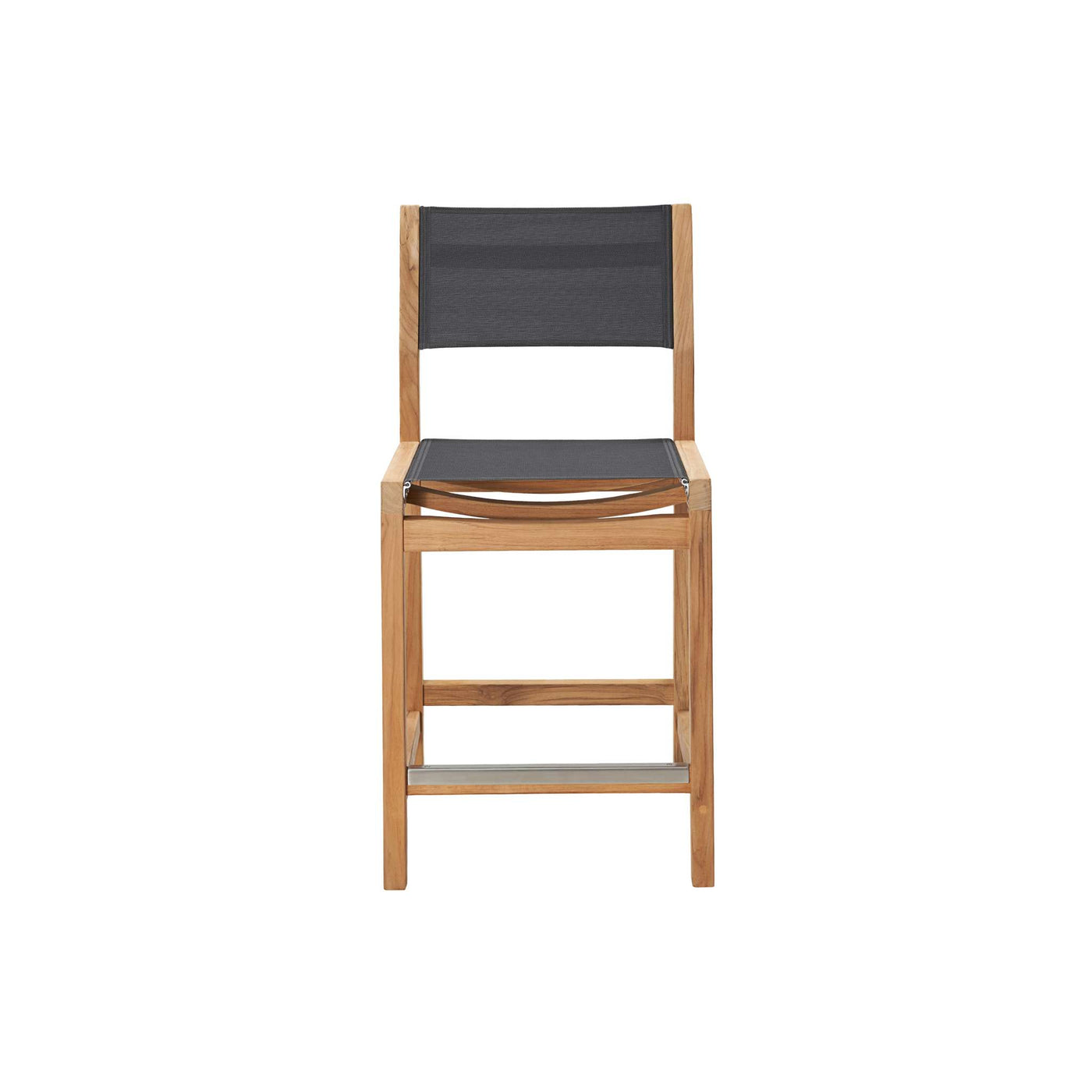 Pearl Teak Outdoor Counter Height Dining Chair in Black