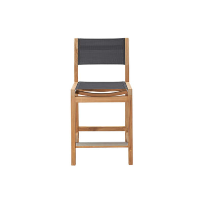 Pearl Teak Outdoor Counter Height Dining Chair in Black