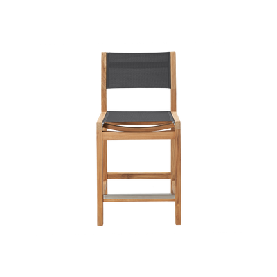 Pearl Teak Outdoor Counter Height Dining Chair in Black