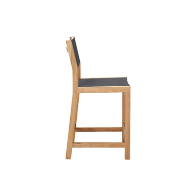 Pearl Teak Outdoor Counter Height Dining Chair in Black