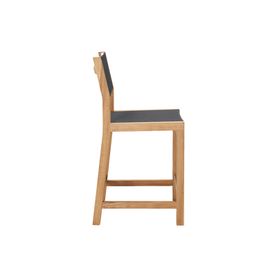 Pearl Teak Outdoor Counter Height Dining Chair in Black