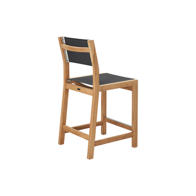 Pearl Teak Outdoor Counter Height Dining Chair in Black