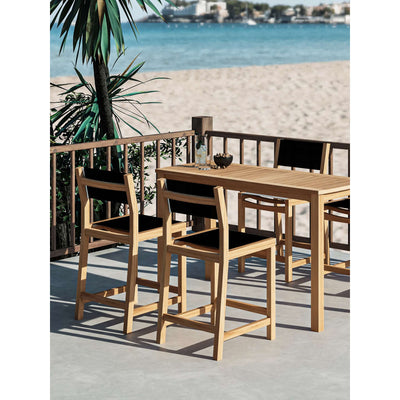 Pearl Teak Outdoor Counter Height Dining Chair in Black