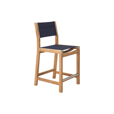 Pearl Teak Outdoor Counter Height Dining Chair in Black