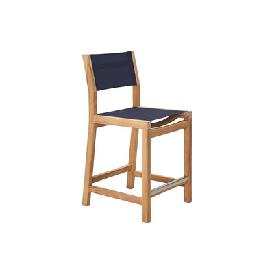 Pearl Teak Outdoor Counter Height Dining Chair in Black