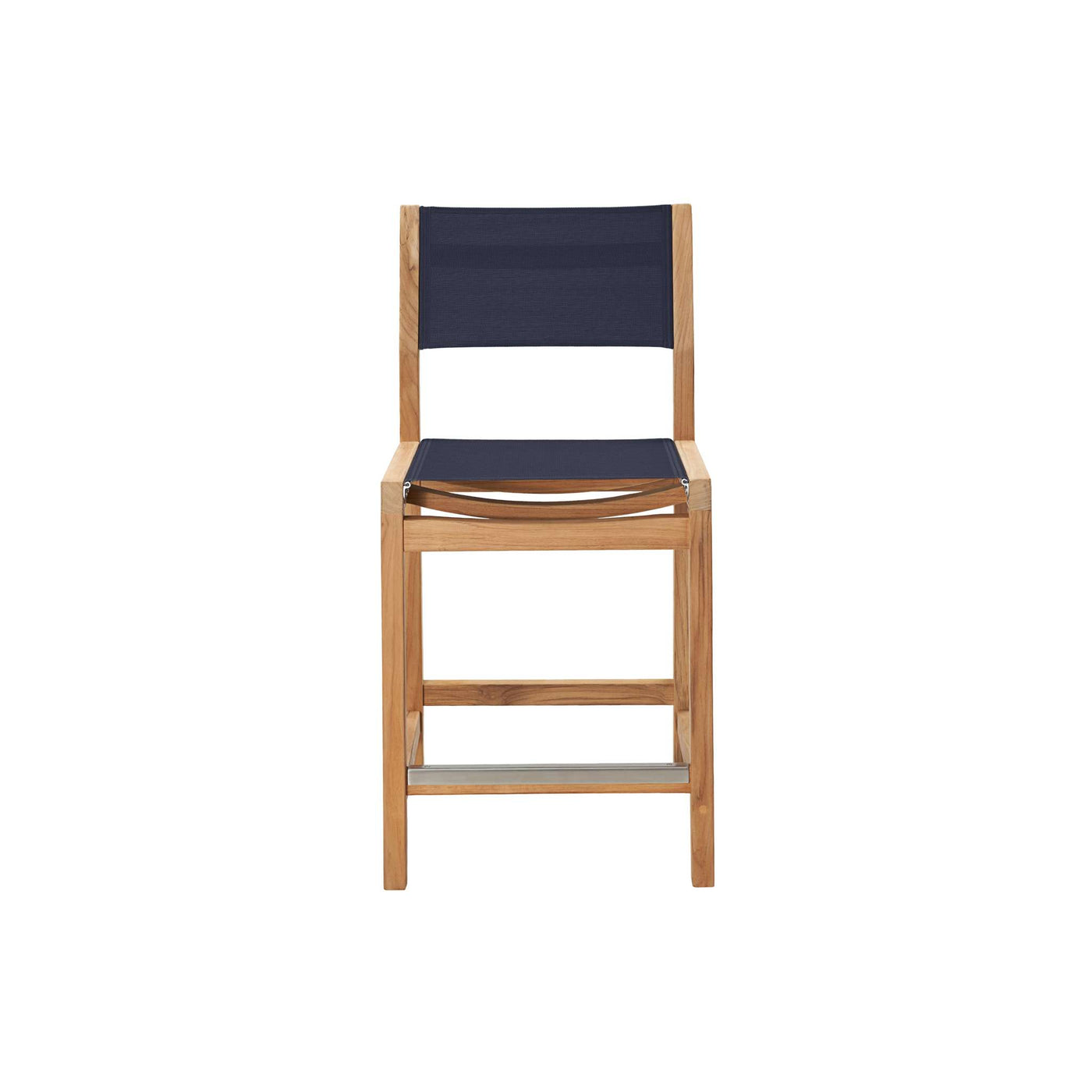 Pearl Teak Outdoor Counter Height Dining Chair in Black