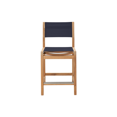 Pearl Teak Outdoor Counter Height Dining Chair in Black