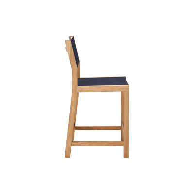 Pearl Teak Outdoor Counter Height Dining Chair in Black