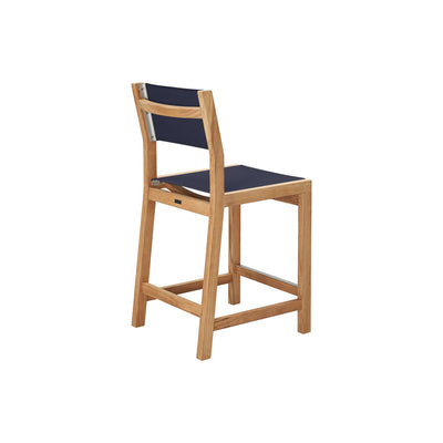 Pearl Teak Outdoor Counter Height Dining Chair in Black