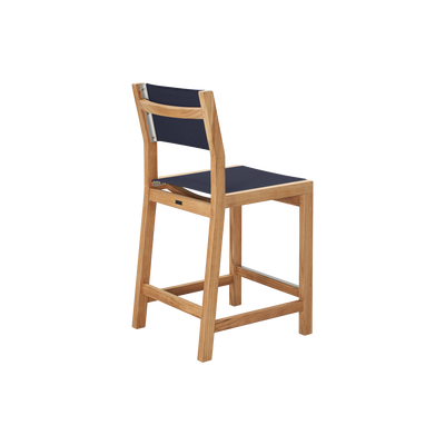 Pearl Teak Outdoor Counter Height Dining Chair in Black
