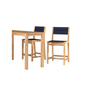 Pearl Teak Outdoor Counter Height Dining Chair in Black