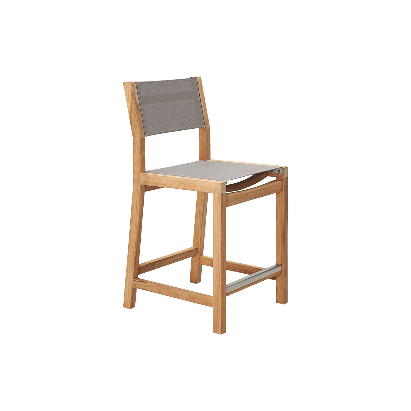 Pearl Teak Outdoor Counter Height Dining Chair in Black