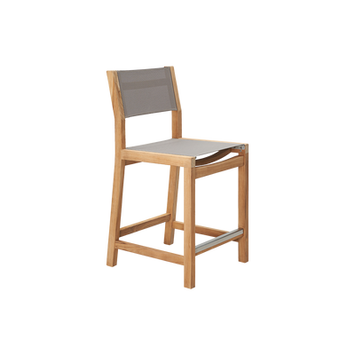 Pearl Teak Outdoor Counter Height Dining Chair in Black