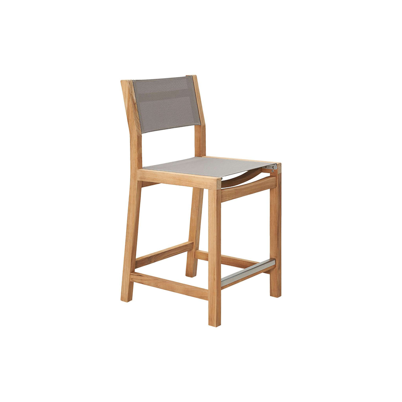 Pearl Teak Outdoor Counter Height Dining Chair in Black