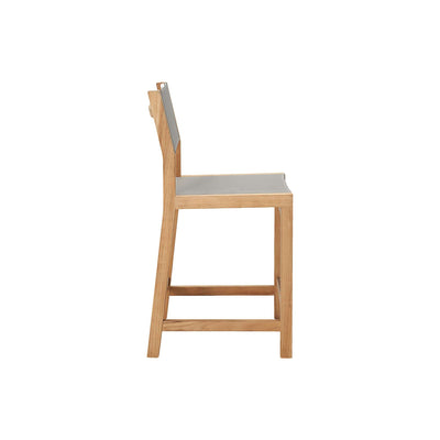 Pearl Teak Outdoor Counter Height Dining Chair in Black