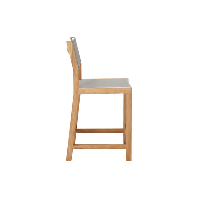 Pearl Teak Outdoor Counter Height Dining Chair in Black