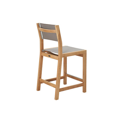 Pearl Teak Outdoor Counter Height Dining Chair in Black