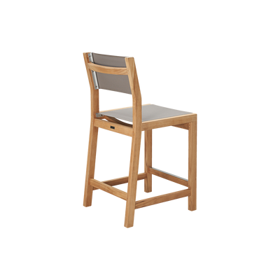 Pearl Teak Outdoor Counter Height Dining Chair in Black