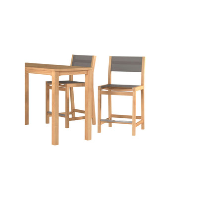 Pearl Teak Outdoor Counter Height Dining Chair in Black