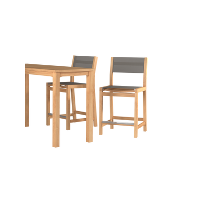 Pearl Teak Outdoor Counter Height Dining Chair in Black