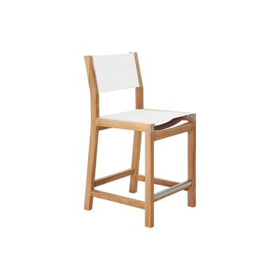 Pearl Teak Outdoor Counter Height Dining Chair in Black