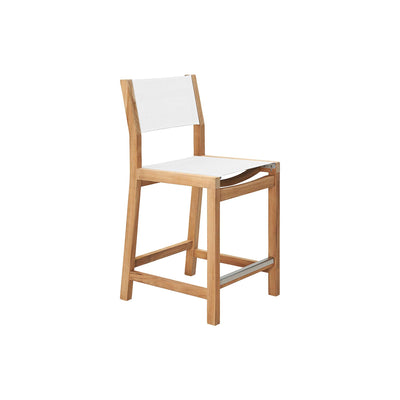 Pearl Teak Outdoor Counter Height Dining Chair in Black