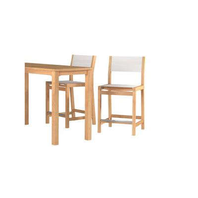 Pearl Teak Outdoor Counter Height Dining Chair in Black