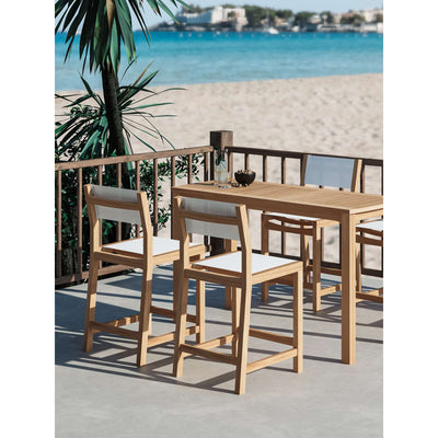 Pearl Teak Outdoor Counter Height Dining Chair in Black