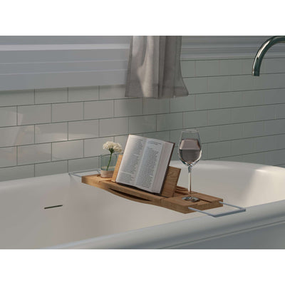 Teak Tub Caddy with Stainless Steel Handle