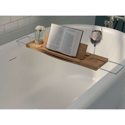 Teak Tub Caddy with Stainless Steel Handle