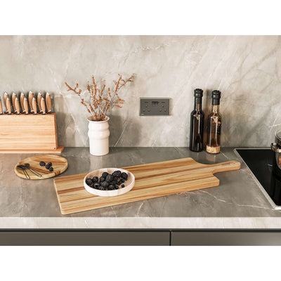 Rectangular Teak Cheese Board with Handles
