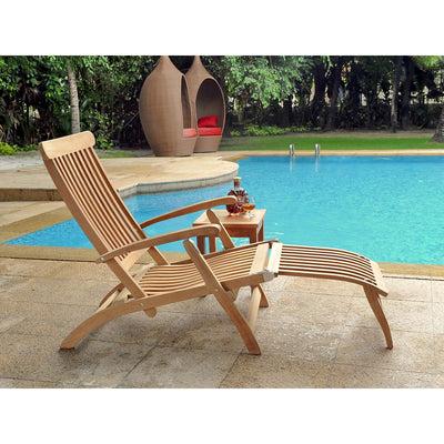Anders Teak Outdoor Folding Lounge Deck Chair