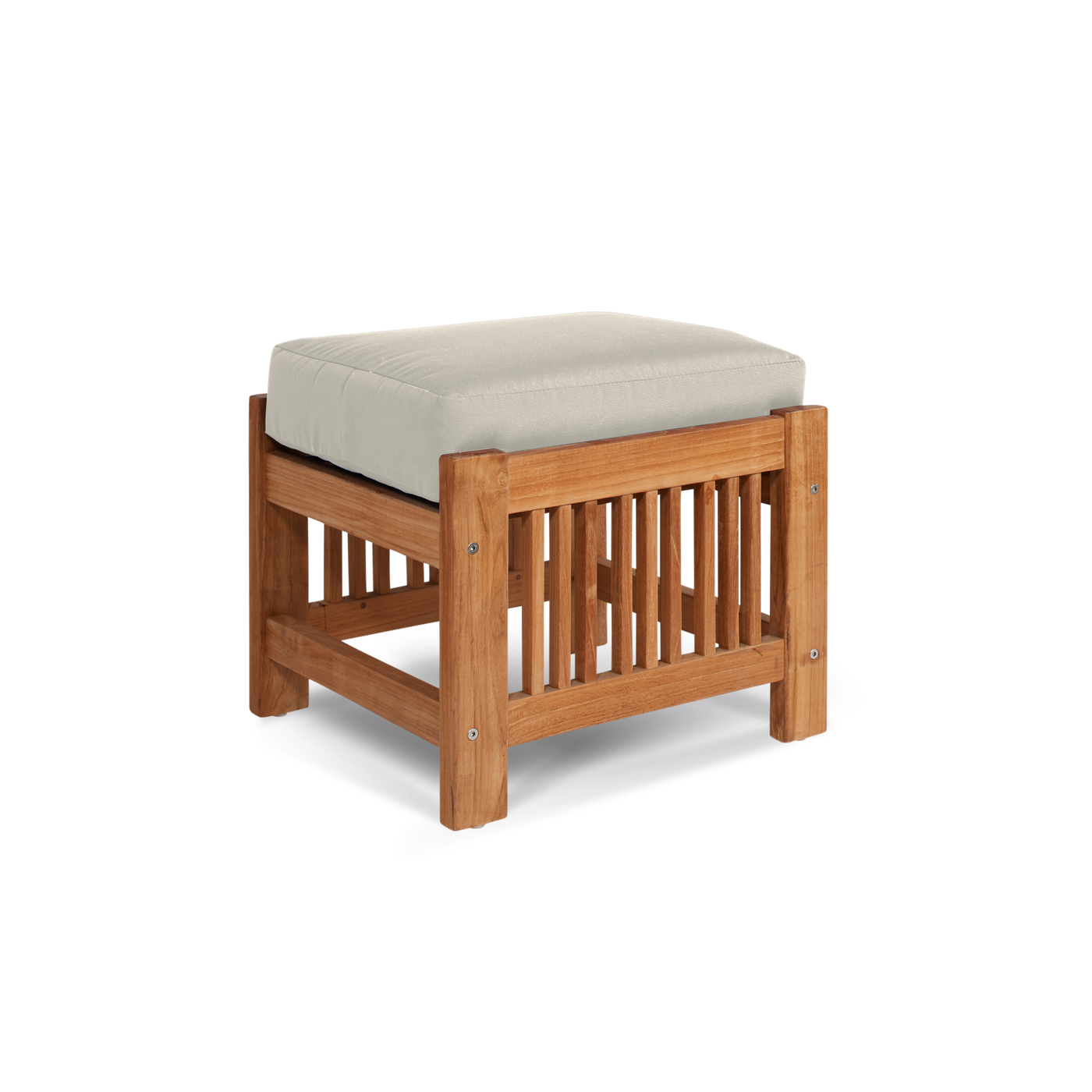 Summer Teak Outdoor Ottoman with Sunbrella® Canvas Cushion