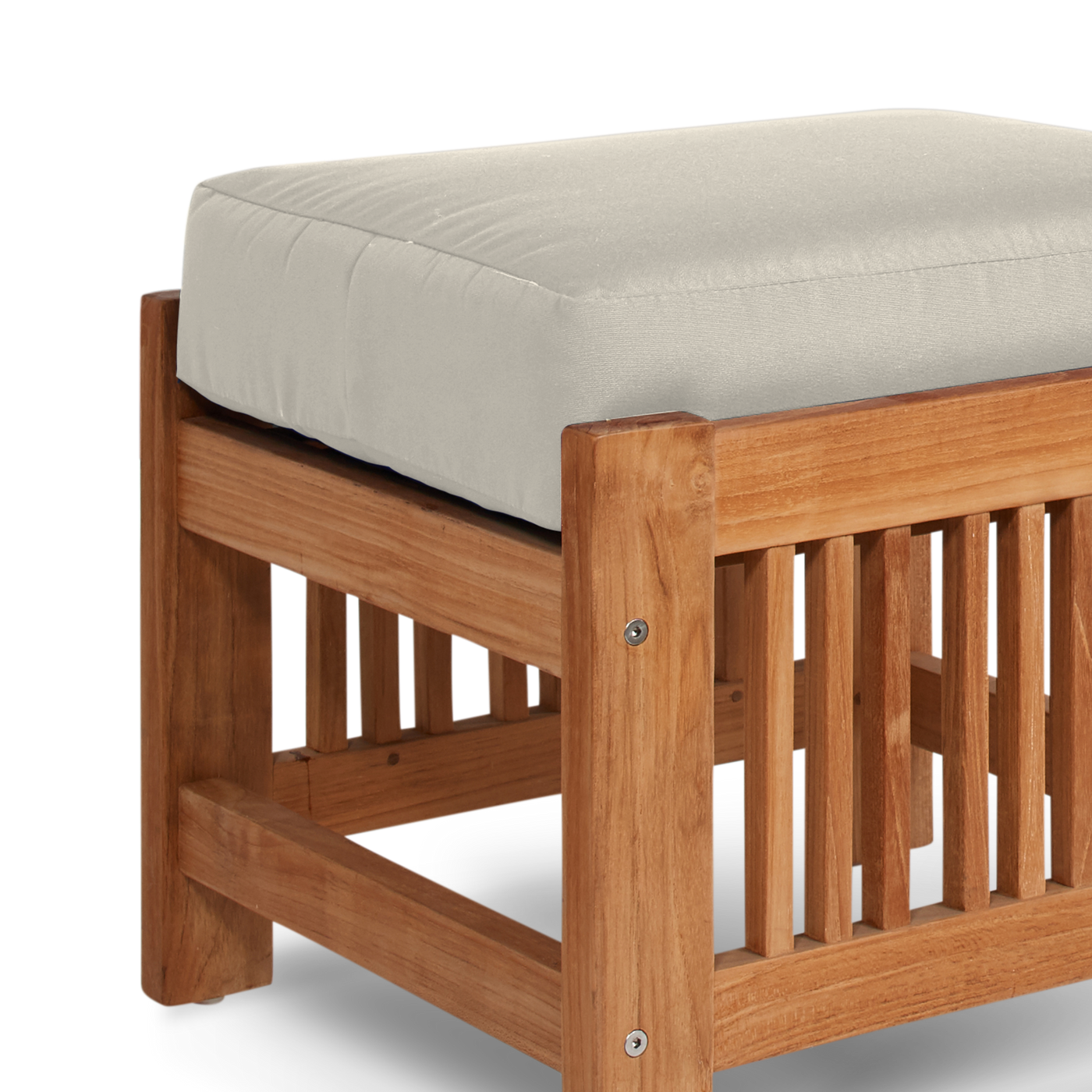 Summer Teak Outdoor Ottoman with Sunbrella® Canvas Cushion