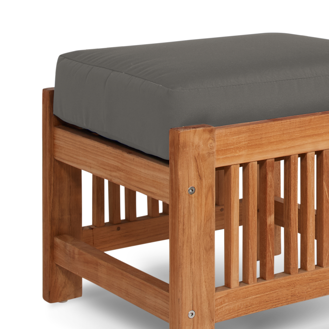 Summer Teak Outdoor Ottoman with Sunbrella® Canvas Cushion