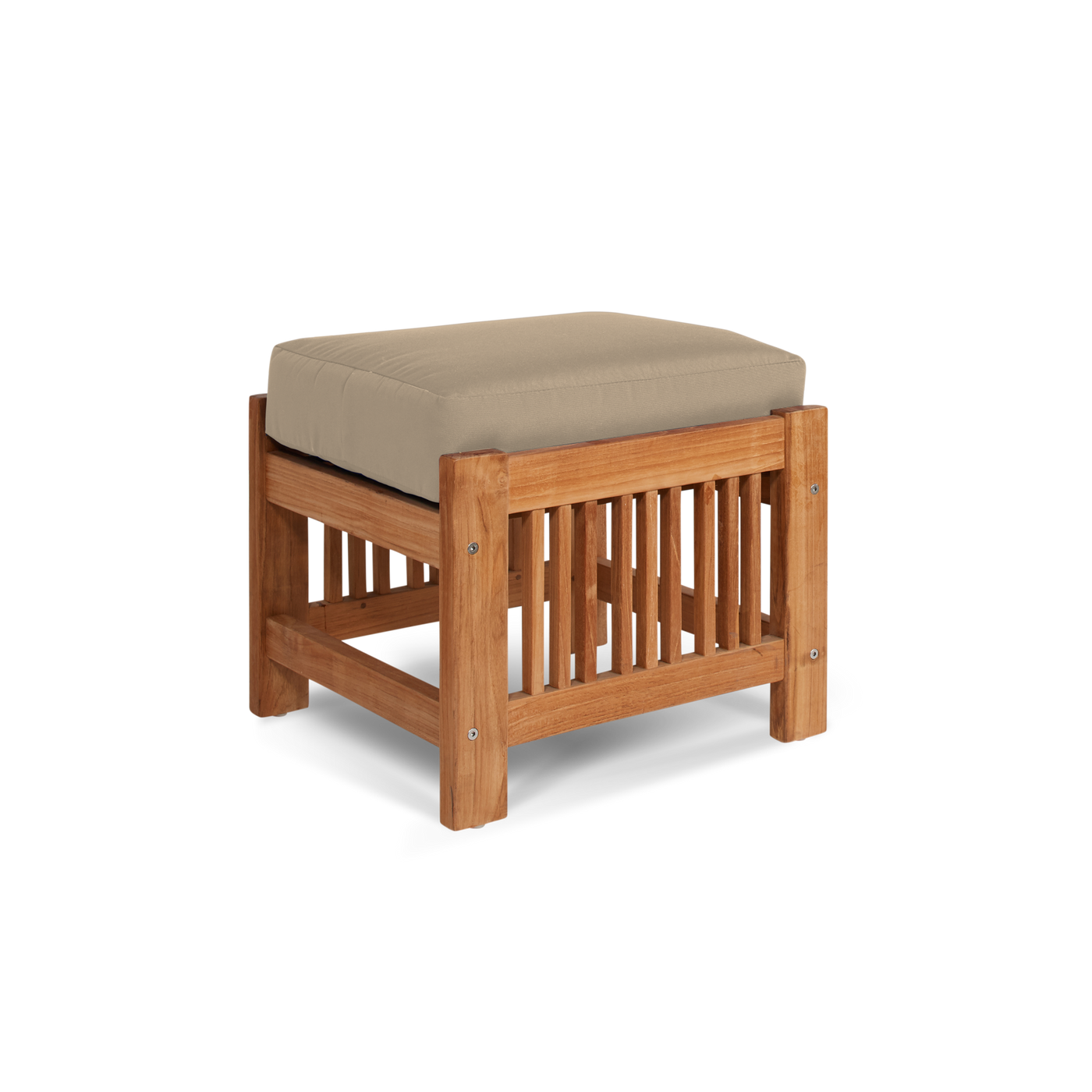 Summer Teak Outdoor Ottoman with Sunbrella® Canvas Cushion