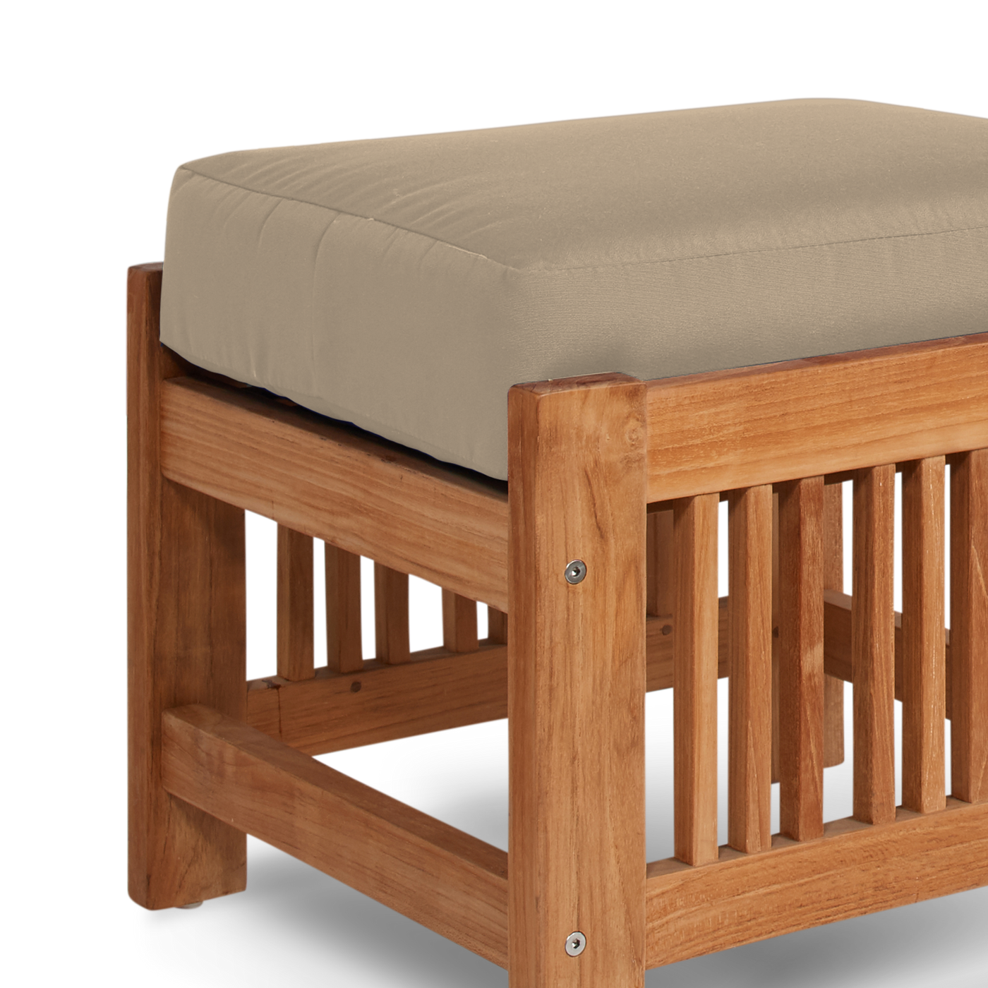 Summer Teak Outdoor Ottoman with Sunbrella® Canvas Cushion
