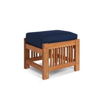 Summer Teak Outdoor Ottoman with Sunbrella® Canvas Cushion