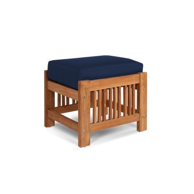 Summer Teak Outdoor Ottoman with Sunbrella® Canvas Cushion